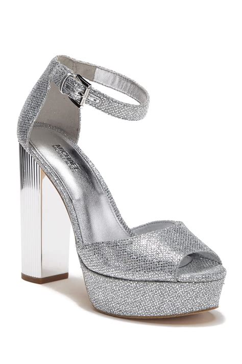 michael michael kors women's paloma platform sandals silver|MICHAEL Michael Kors Paloma Metallic Block.